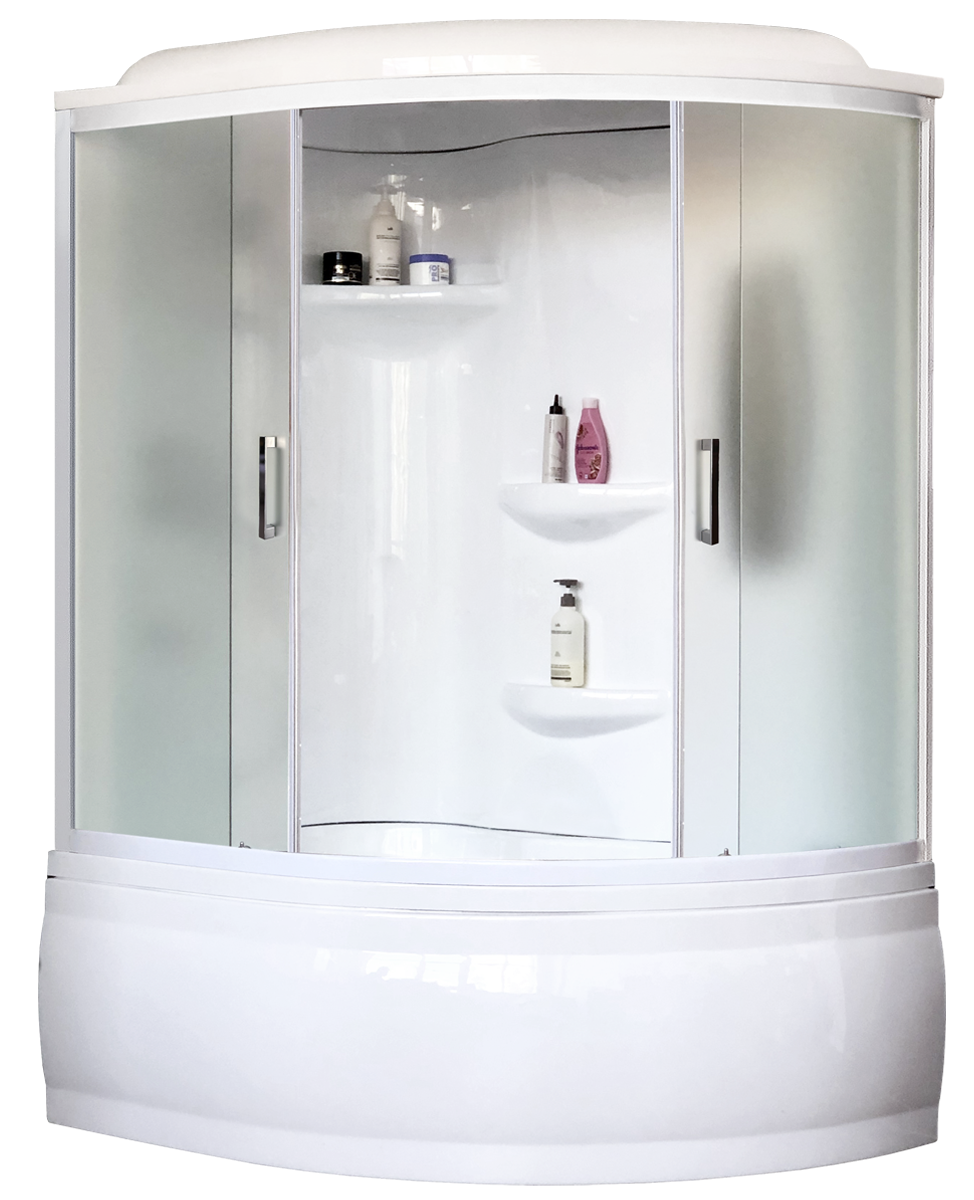 Душевой бокс Royal Bath 150х100 RB150ALP-C-Lbg матовый профиль белый без гидромассажа 83613₽