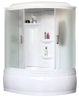 Душевой бокс Royal Bath 150х100 RB150ALP-C-L/b/g матовый, профиль белый, без гидромассажа