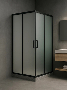 Душевой уголок Royal Bath 75х75 RB HPD-C-BL стекло матовое, профиль черный, без поддона