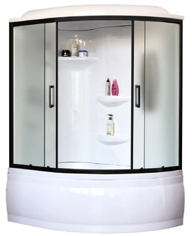 Душевой бокс Royal Bath ALP 140x95 RB140ALP-C-BL-L стекло матовое, профиль черный матовый