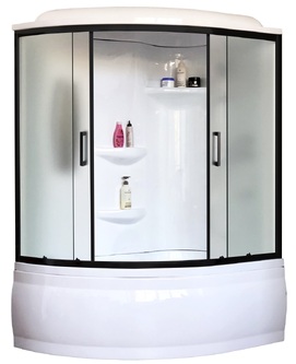 Душевой бокс Royal Bath ALP 140x95 RB140ALP-C-BL-R стекло матовое, профиль черный матовый