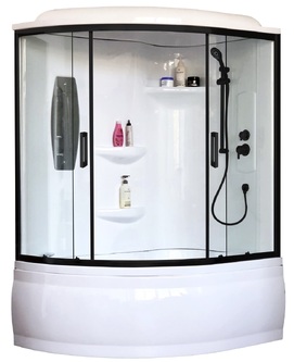 Душевой бокс Royal Bath ALP 140x95 RB140ALP-T-BL-R стекло прозрачное, профиль черный матовый