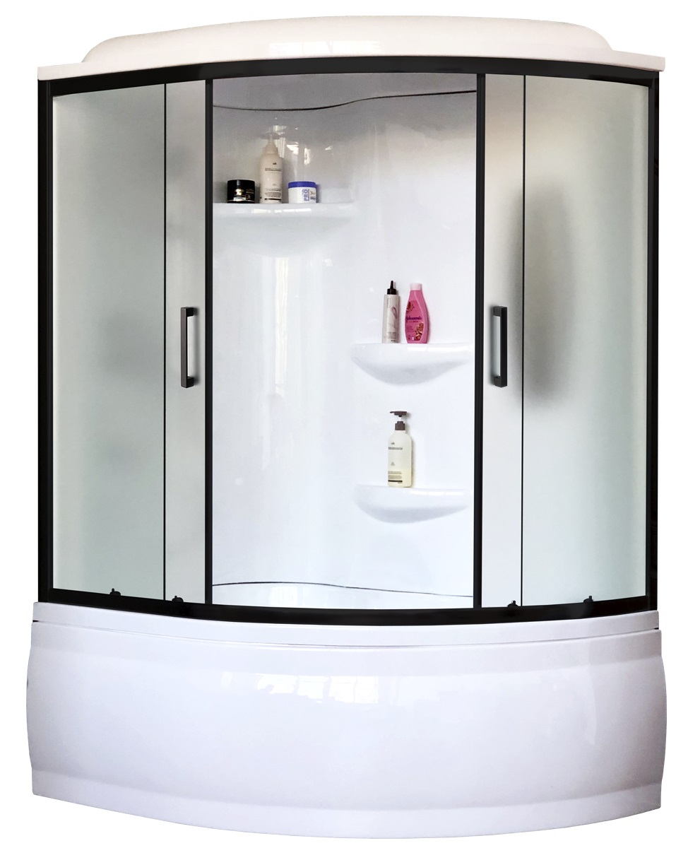 Душевой бокс Royal Bath ALP 150x100 RB150ALP-C-BL-L стекло матовое профиль черный матовый 83613₽