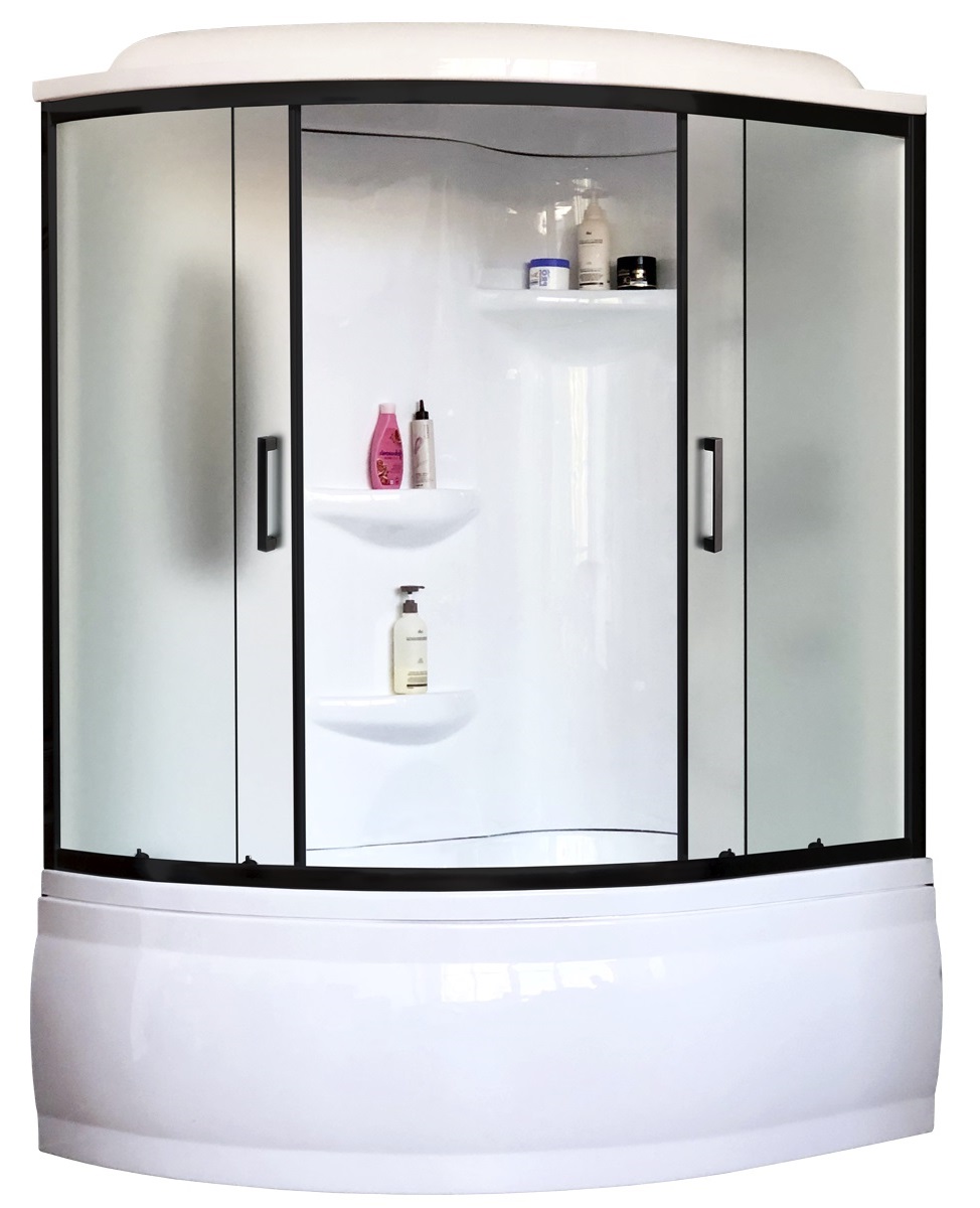 Душевой бокс Royal Bath ALP 150x100 RB150ALP-C-BL-R стекло матовое профиль черный матовый 83613₽