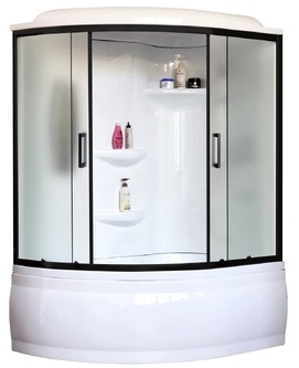 Душевой бокс Royal Bath ALP 150x100 RB150ALP-C-BL-R стекло матовое, профиль черный матовый