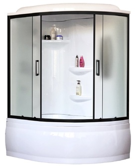 Душевой бокс Royal Bath ALP 170x100 RB170ALP-C-BL-L стекло матовое, профиль черный матовый