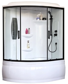 Душевой бокс Royal Bath ALP 170x100 RB170ALP-T-BL-R стекло прозрачное, профиль черный матовый