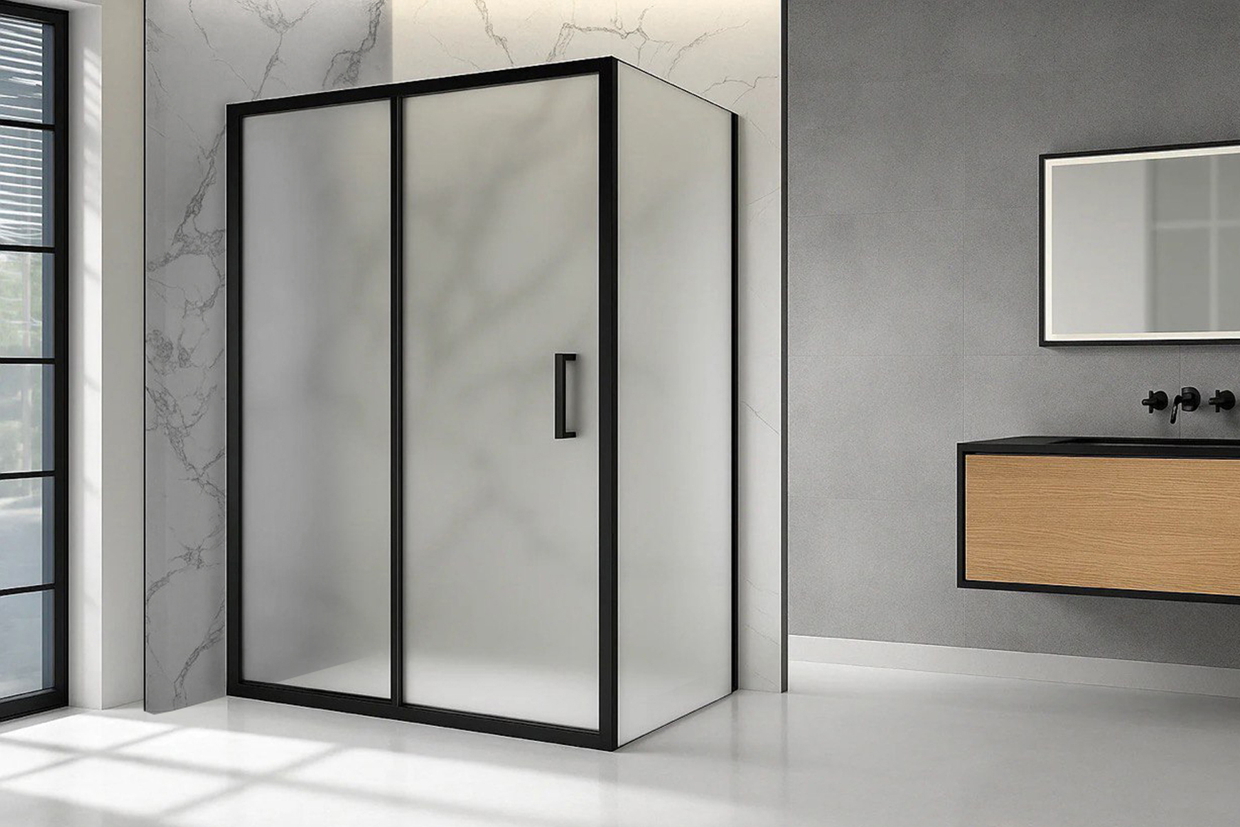 Душевой уголок Royal Bath Accord 120х95 RB 95120HPS-C-BL стекло матовое профиль черный 44979₽