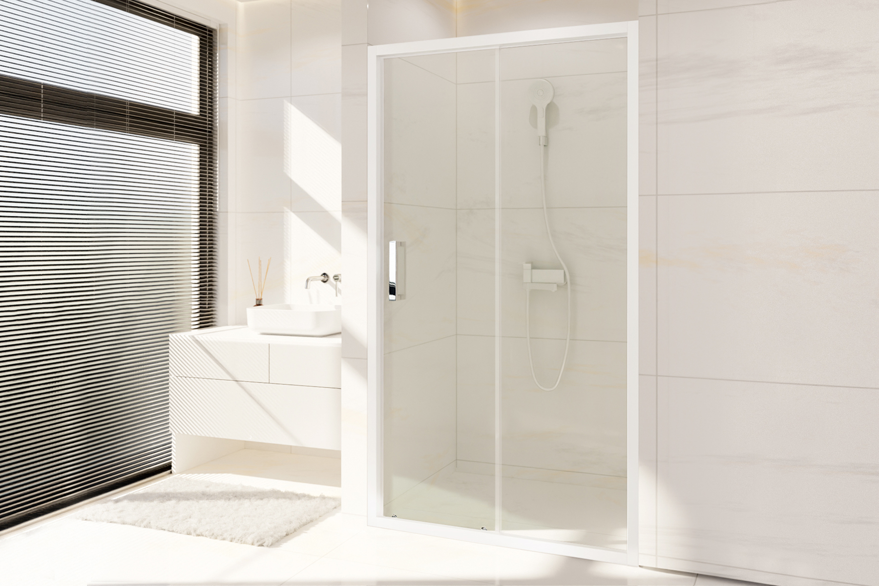 Душевая дверь в нишу Royal Bath Accord 130х200 RB HS-T стекло прозрачное профиль белый 30075₽