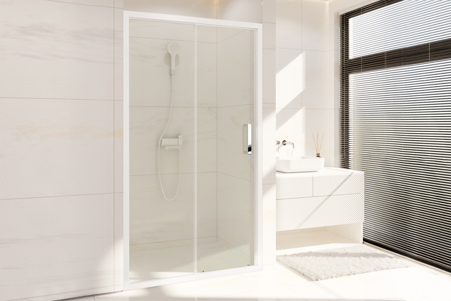 Душевая дверь в нишу Royal Bath Accord 135х200 RB HS-T стекло прозрачное профиль белый 30996₽