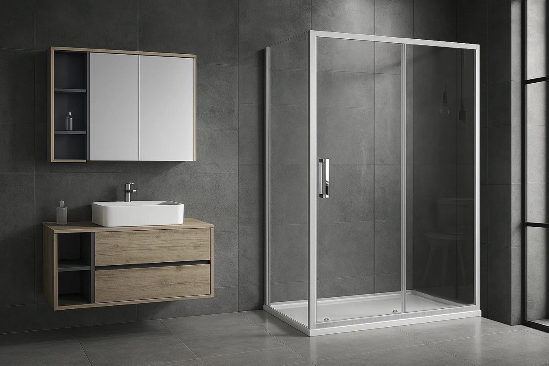 Душевой уголок Royal Bath Accord 150х80 RB 8150HPS-T-ST стекло прозрачное, профиль сатин