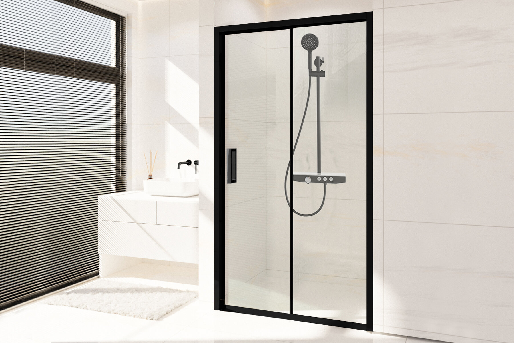 Душевая дверь в нишу Royal Bath Accord 130х200 RB HS-T-BL стекло прозрачное профиль черный 30075₽