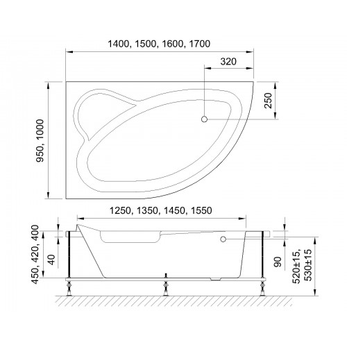 Акриловая ванна Royal Bath Alpine 160x100 L, размер 160x100, цвет белый RB819101L - фото 5