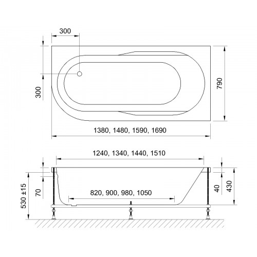 Акриловая ванна Royal Bath Azur 160x80 R, размер 160x80, цвет белый RB614202R - фото 5