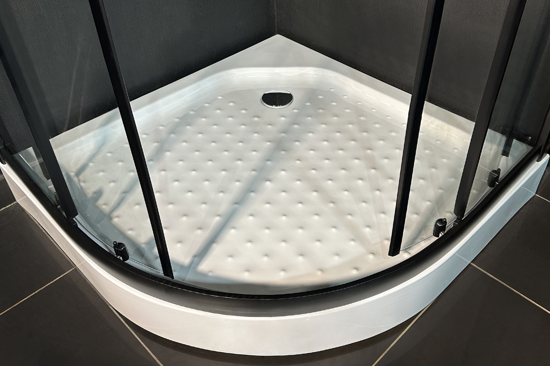 Душевой уголок Royal Bath HK 90x90 RB90HK-T-BL-Practic стекло прозрачное, профиль черный, с поддоном, размер 90x90, цвет белый - фото 4