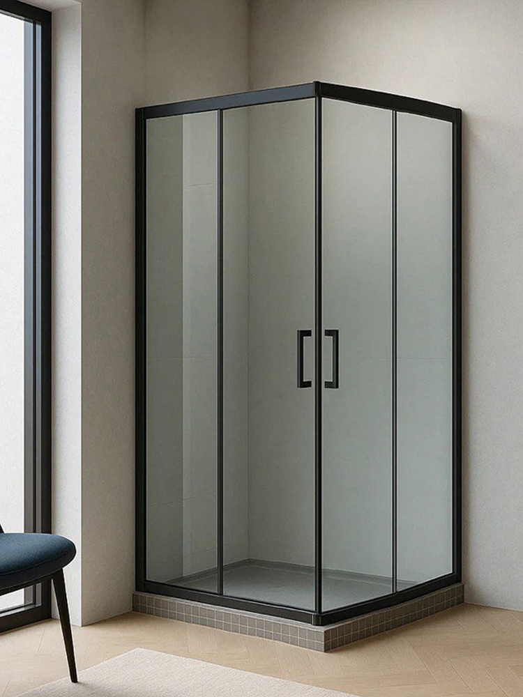 Душевой уголок Royal Bath HPD 80х80 RB80HPD-T-BL стекло прозрачное профиль черный без поддона 29304₽