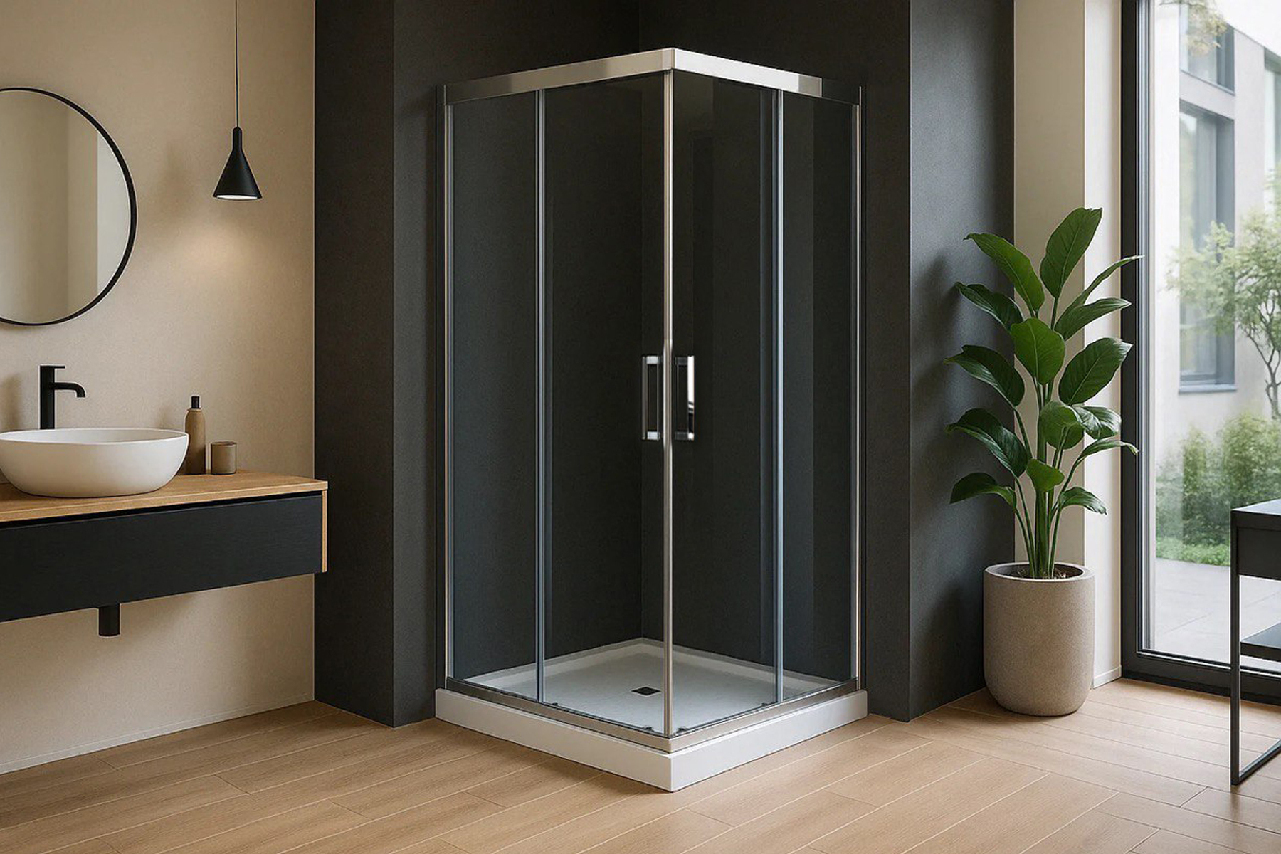 Душевой уголок Royal Bath HPD 80x70 RB7080HPD-T-CH стекло прозрачное профиль хром 34545₽