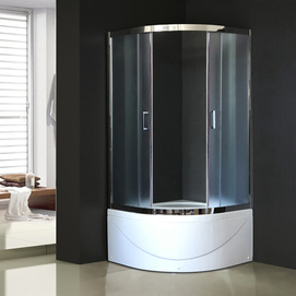 Душевой уголок Royal Bath 100х100 RB 100BK-C-CH стекло рифленое, профиль хром, с поддоном