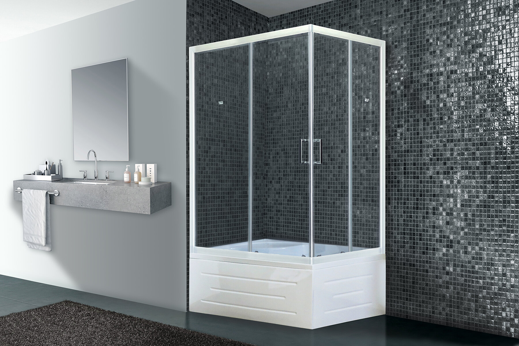 Душевой уголок Royal Bath RB 8100BP-Т L 100x80 прозрачный 39621₽