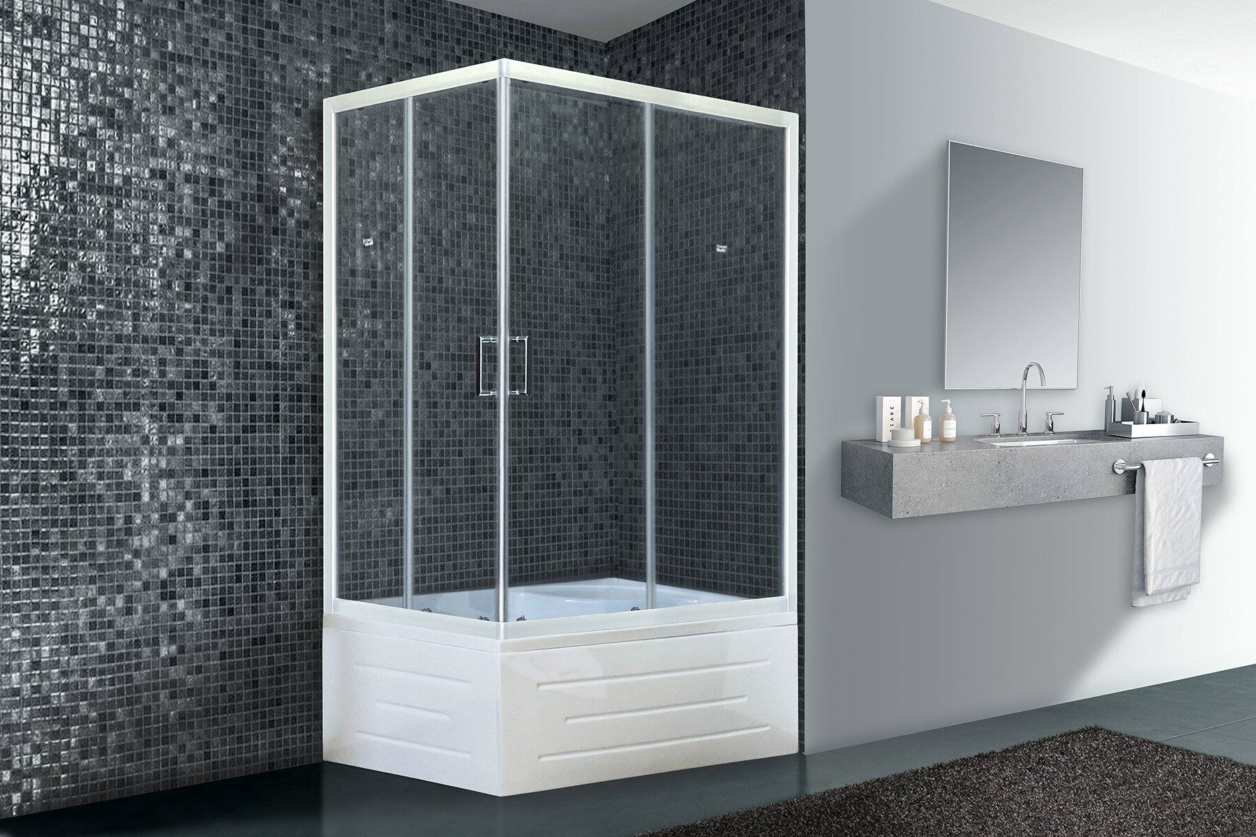Душевой уголок Royal Bath RB 8100BP-Т R 100x80 прозрачный 39621₽
