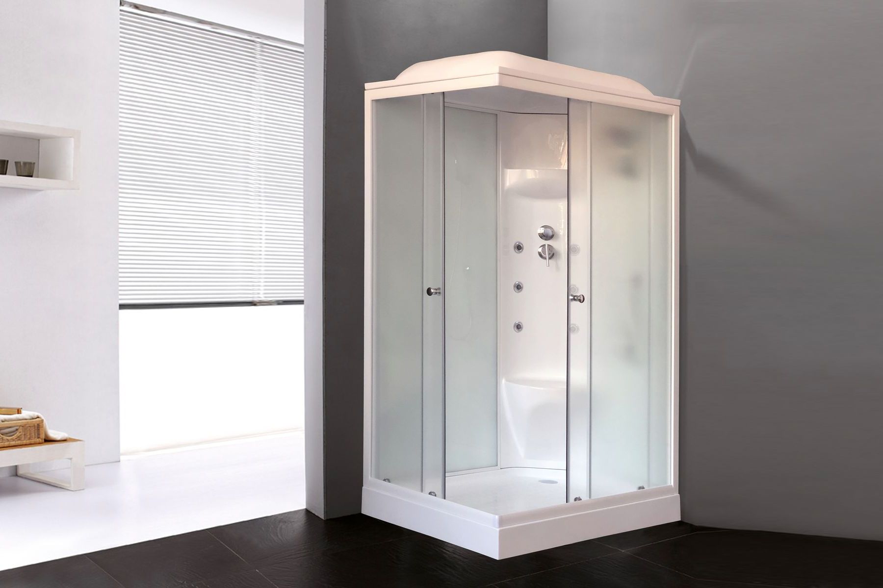 Душевая кабина Royal Bath 120х80 RB 8120HP7-WC R стекло матовое профиль белый 56376₽