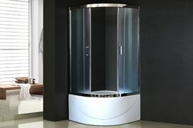 Душевой уголок Royal Bath 90х90 RB 90BK-C-CH стекло рифленое, профиль хром, с поддоном