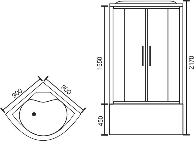 Душевая кабина Royal Bath RB 90BK2-M, цвет белый RB90BK2-M - фото 4