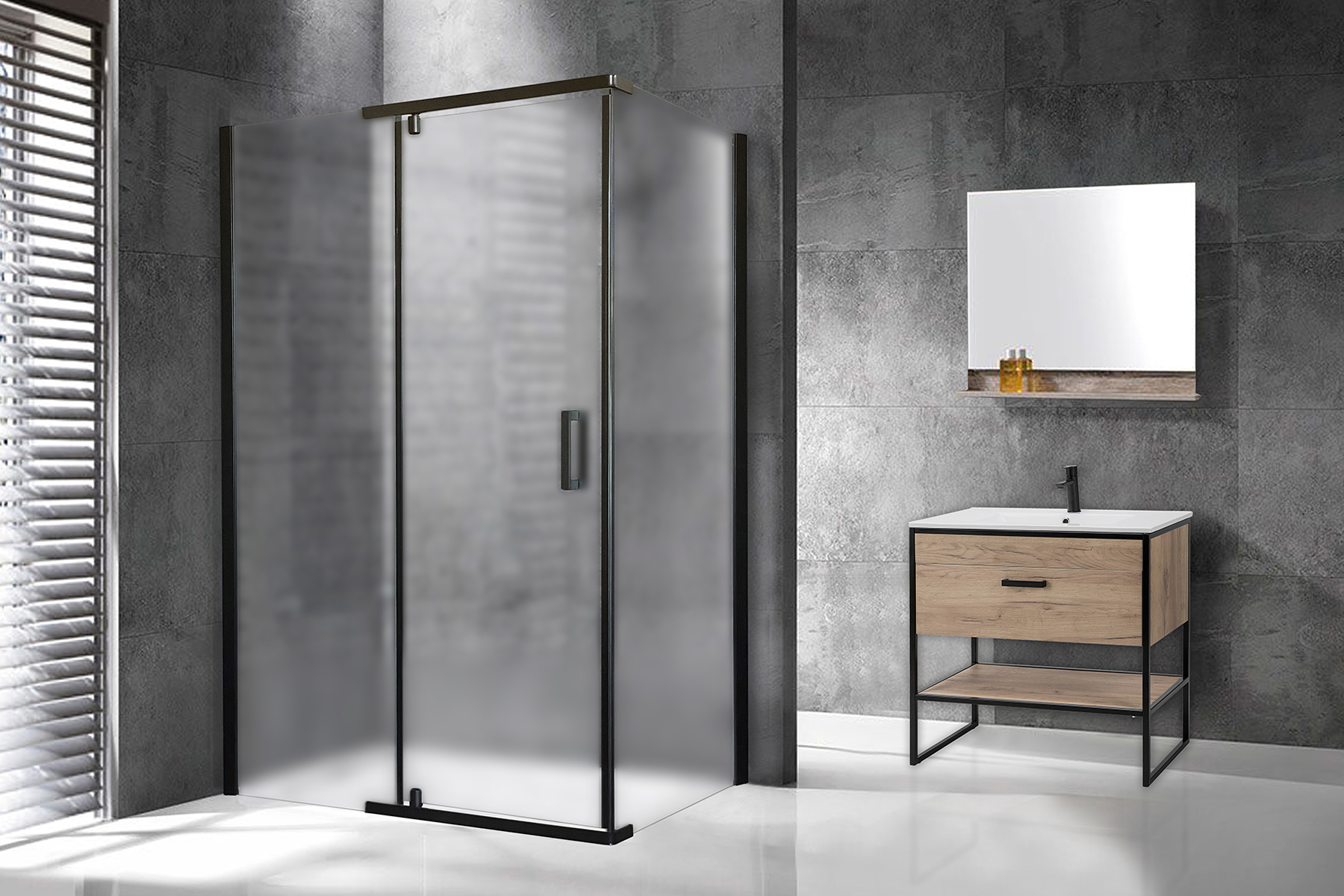 Душевой уголок Royal Bath 100х80 RB HPVD-C-BL стекло матовое профиль черный 28059₽