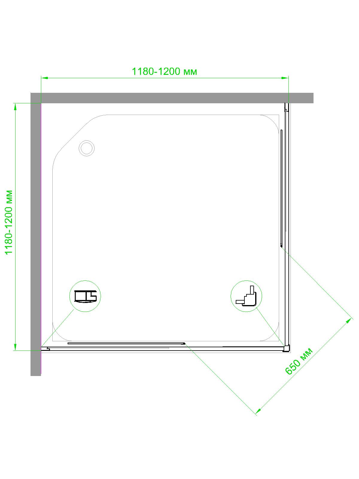 Душевой уголок Royal Bath HPD RB1212HPD-T-CH 120x120, размер 120x120, цвет хром - фото 2