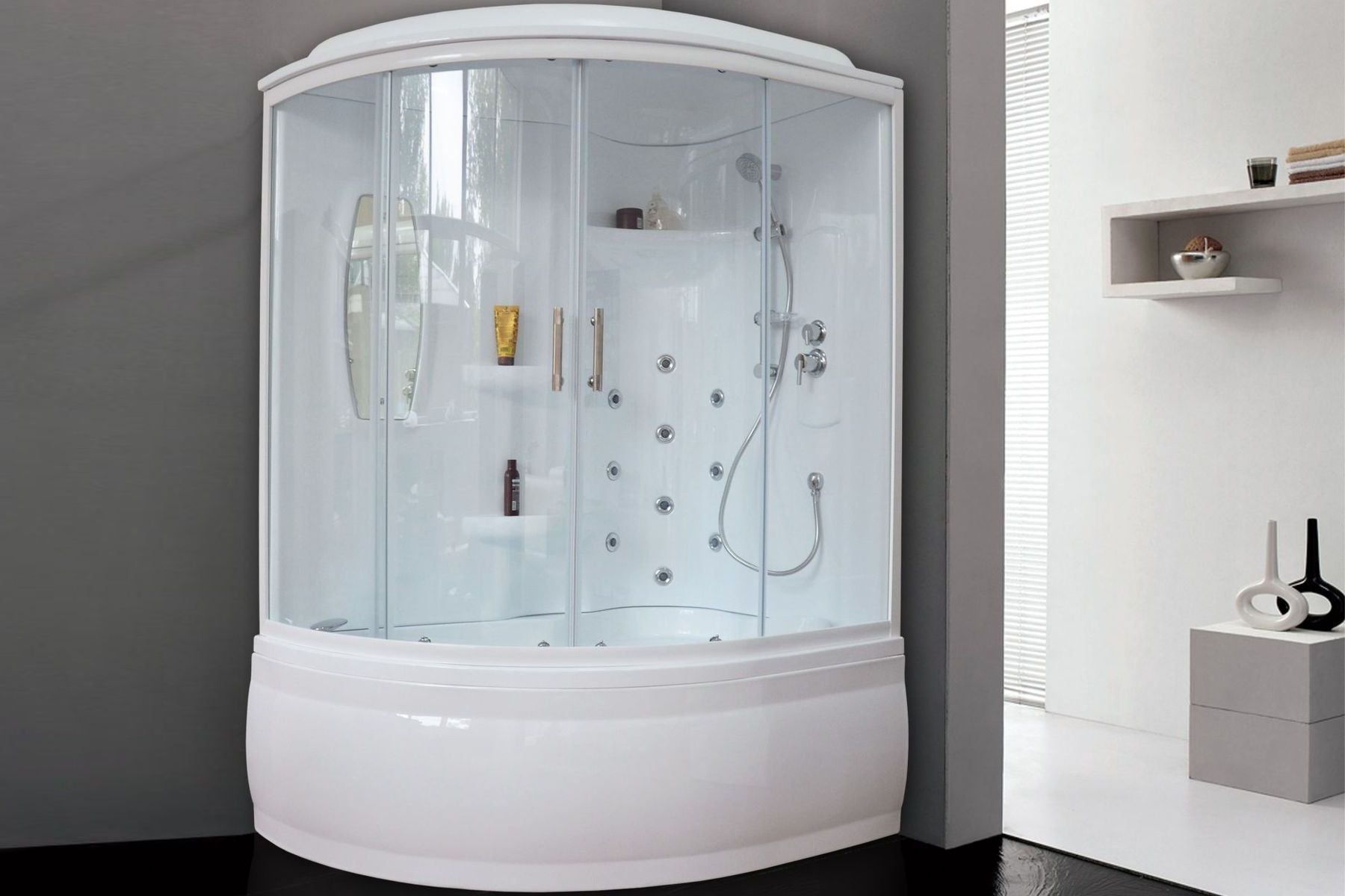 Душевой бокс Royal Bath 140х95 RB140ALP-T-R стекло прозрачное профиль белый 84346₽