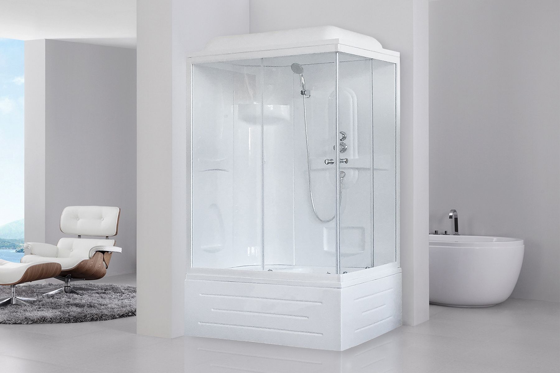 Душевая кабина Royal Bath RB8100BP1-T-L, цвет белый - фото 7