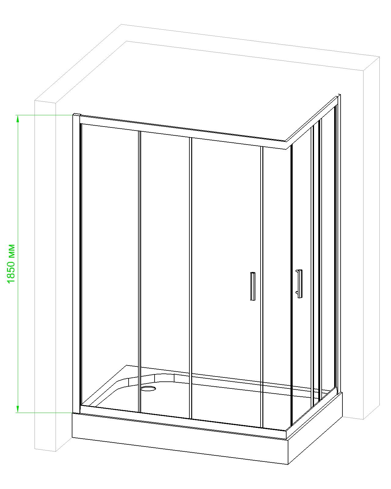 Душевой уголок Royal Bath HPD RB8100HPD-C-BL 100x80, размер 100x80, цвет черный - фото 2