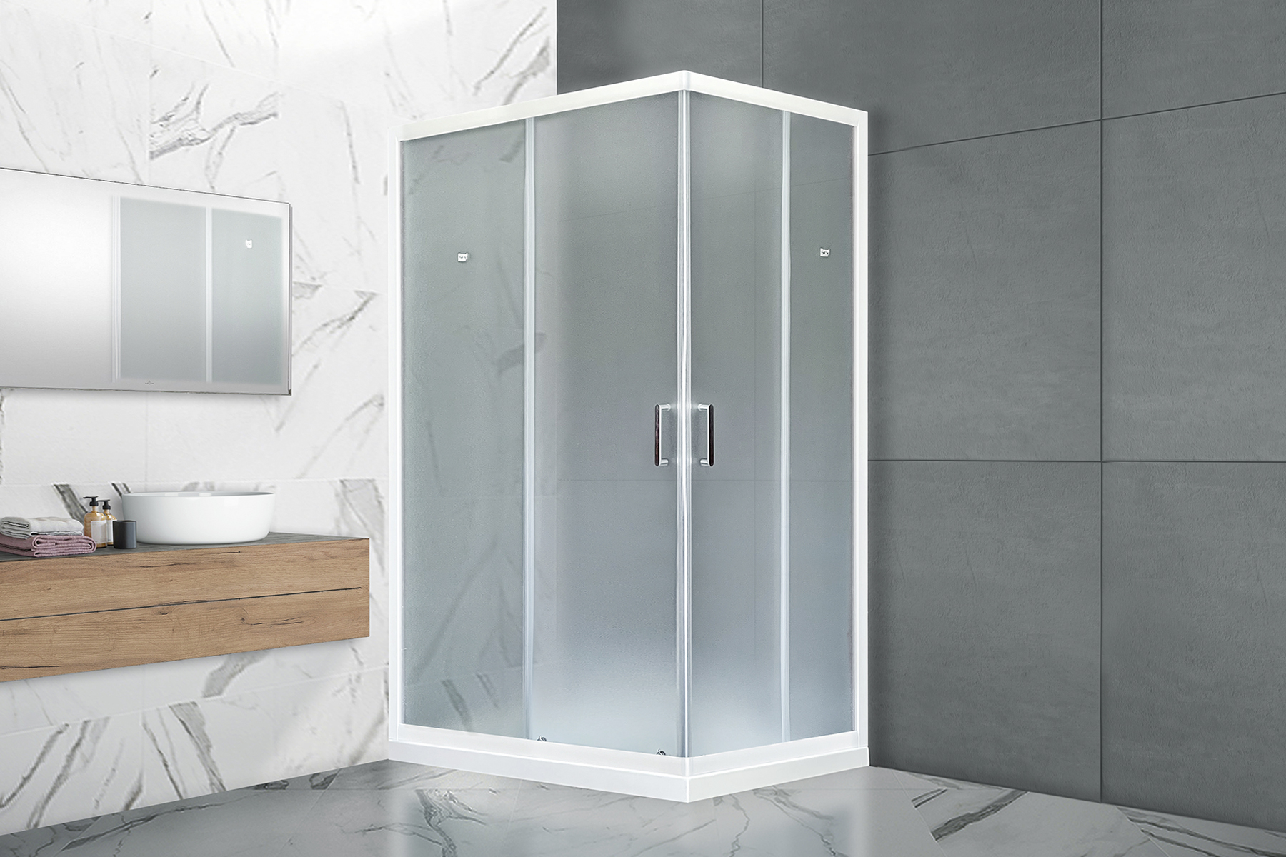 Душевой уголок Royal Bath RB9575HPD-C 75x95 матовый