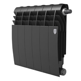 Радиатор биметаллический секционный Royal Thermo BiLiner 350 Noir Sable VR80 6 секций, черный