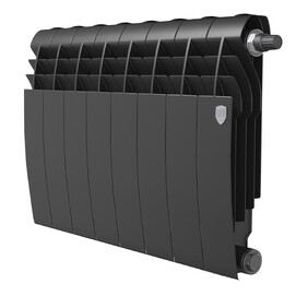 Радиатор биметаллический секционный Royal Thermo BiLiner 350 Noir Sable VR80 8 секций, черный