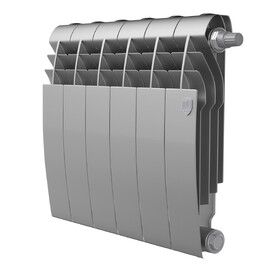 Радиатор биметаллический секционный Royal Thermo BiLiner 350 Silver Satin VR80 6 секций, серебристый