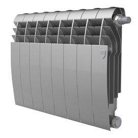 Радиатор биметаллический секционный Royal Thermo BiLiner 350 Silver Satin VR80 8 секций, серебристый