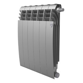 Радиатор биметаллический секционный Royal Thermo BiLiner 500 Silver Satin VR80 6 секций, серебристый