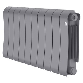 Радиатор биметаллический секционный Royal Thermo Infinity 300 Silver Satin 10 секций, серебристый