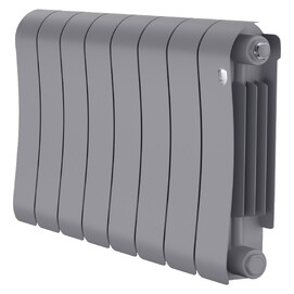 Радиатор биметаллический секционный Royal Thermo Infinity 300 Silver Satin 8 секций, серебристый