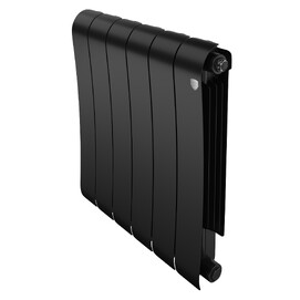 Радиатор биметаллический секционный Royal Thermo Infinity 500 Noir Sable 6 секций, черный