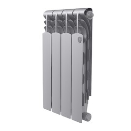 Радиатор биметаллический секционный Royal Thermo Revolution B 500  4 секции, серебристый