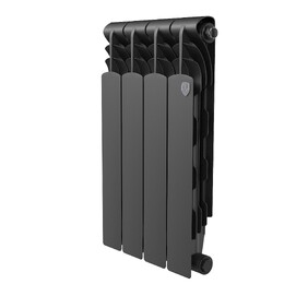 Радиатор биметаллический секционный Royal Thermo Revolution Bimetall 500 2.0/Noir Sable 4 секции, черный