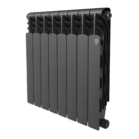 Радиатор биметаллический секционный Royal Thermo Revolution Bimetall 500 2.0/Noir Sable 8 секций, черный