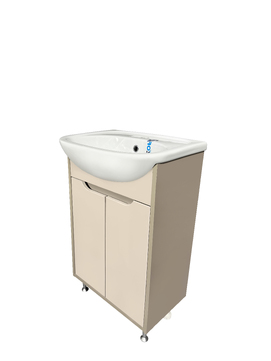 Фото Мебель для ванной комнаты Runo Эконова 50 см напольная, дверцы, какао-бежевая