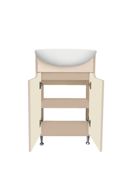 Фото Мебель для ванной комнаты Runo Эконова 50 см напольная, дверцы, какао-бежевая