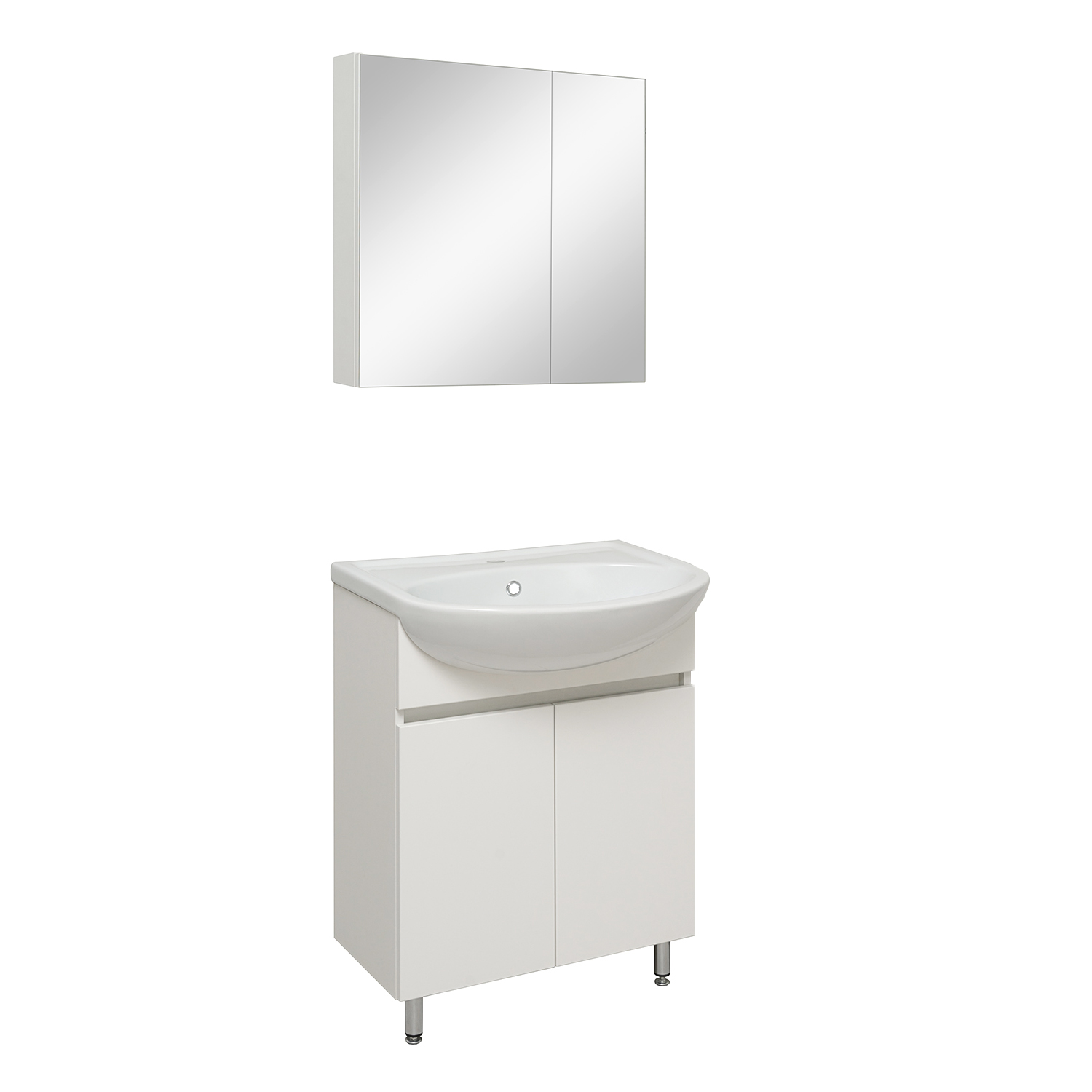 Мебель для ванной комнаты Runo Лада 61 см напольная, белая, цвет белый 00-00001163 - фото 2
