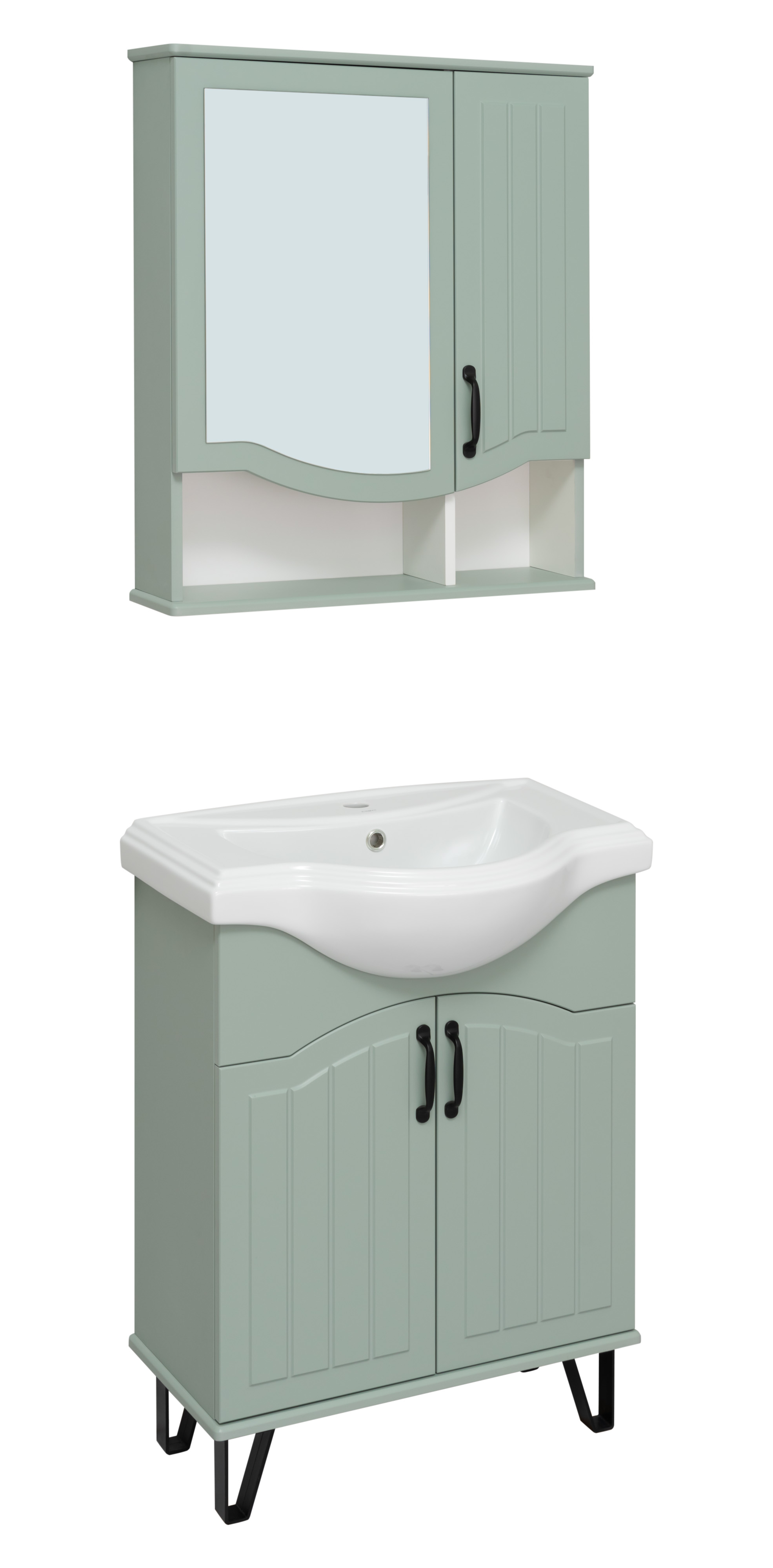 Мебель для ванной комнаты Runo Марсель 66 см напольная, мята, цвет зеленый 00-00001217 - фото 2