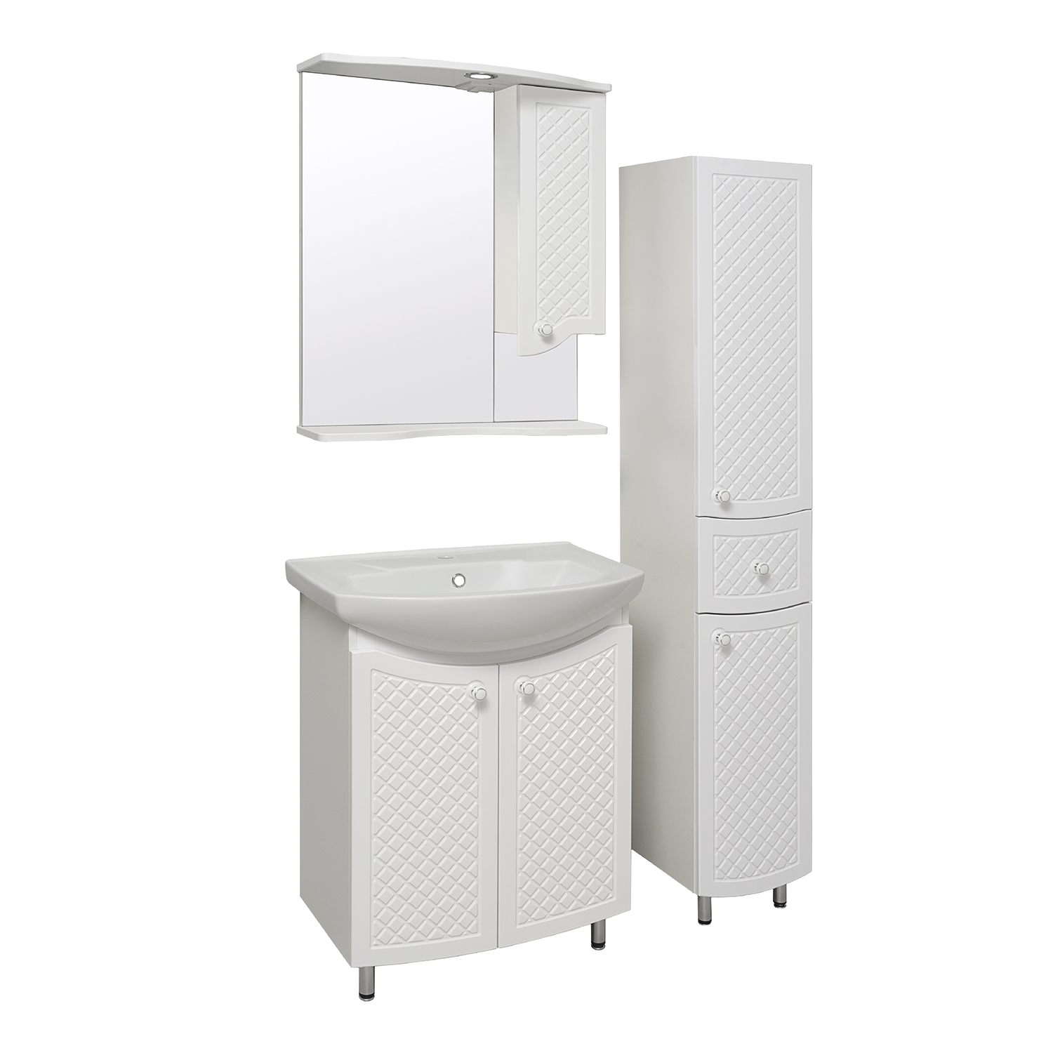 Мебель для ванной комнаты Runo Милано 65 см напольная, белая, цвет белый УТ000002087 - фото 2