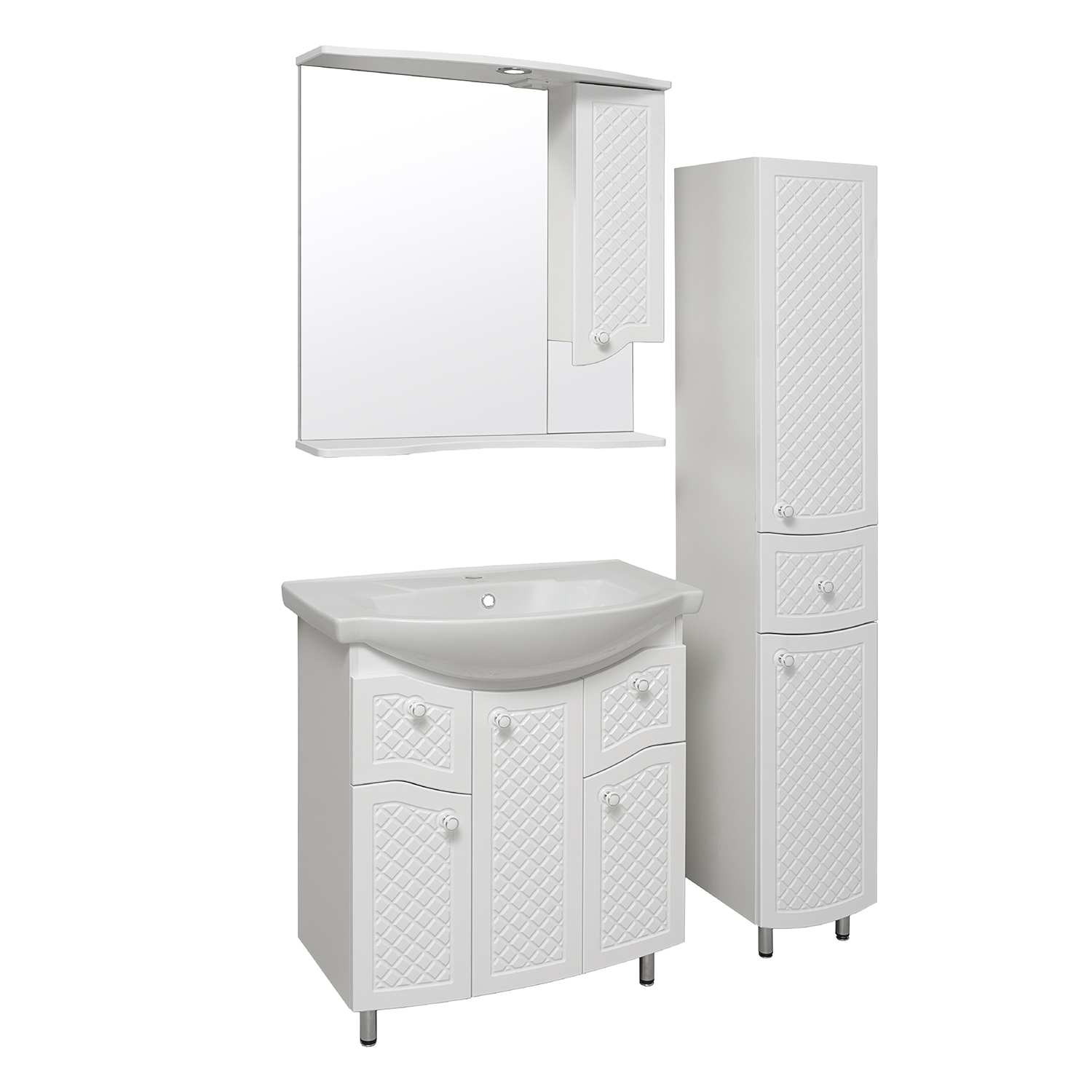 Мебель для ванной комнаты Runo Милано 76 см напольная, белая, цвет белый УТ000002088 - фото 2